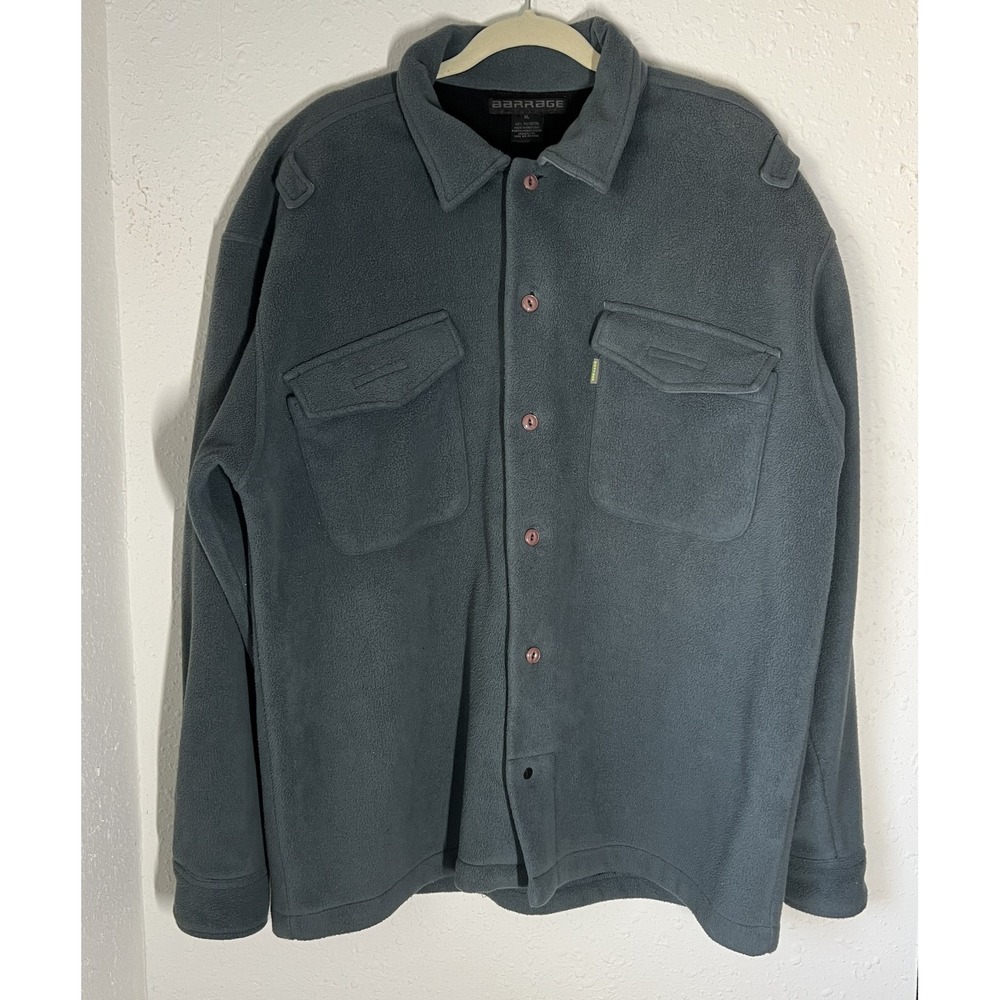 Barrage Authentic Shirt Jacket Men XL Blue Heavy Fleece Philhobar Design - Picture 1 of 16